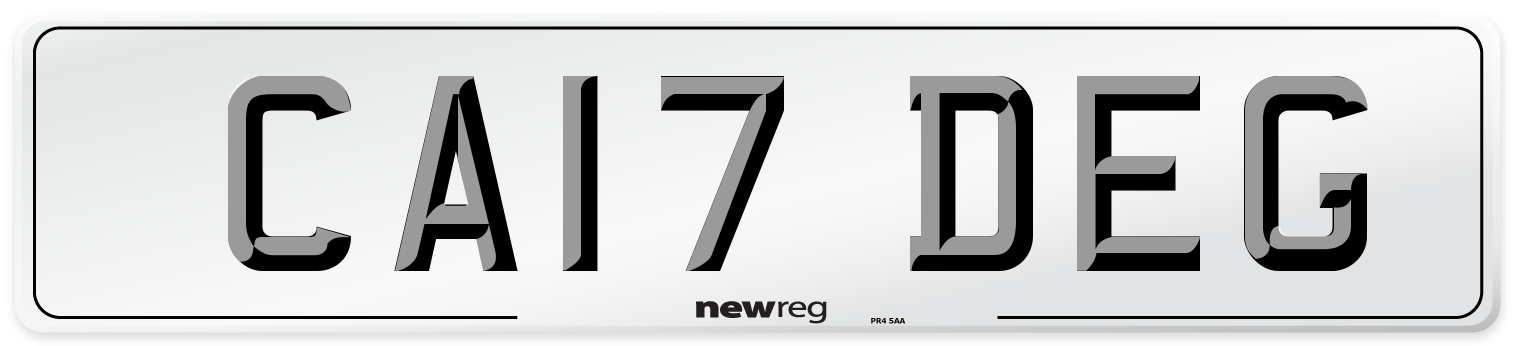 CA17 DEG Number Plate from New Reg